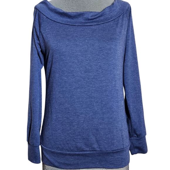 Blue Wide Neck Sweatshirt Size Small - Picture 1 of 4